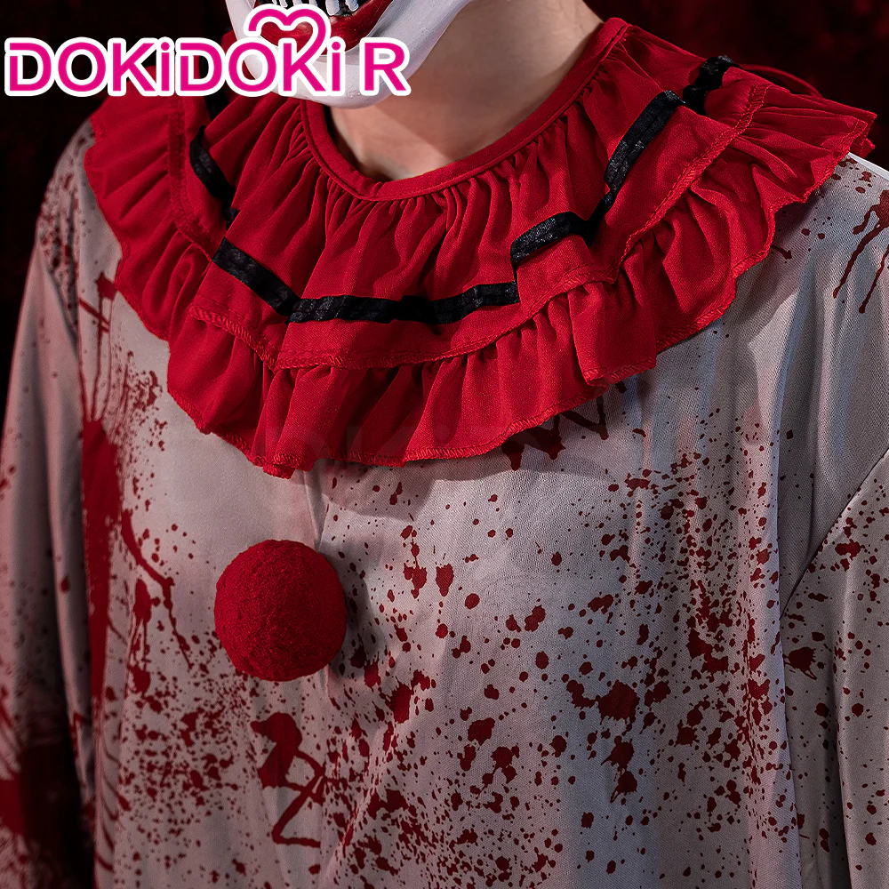 【In Stock】DokiDoki-R Cosplay Halloween Creepy Clown Costume White Red Suit Scary Clown Jumpsuit - Image 4