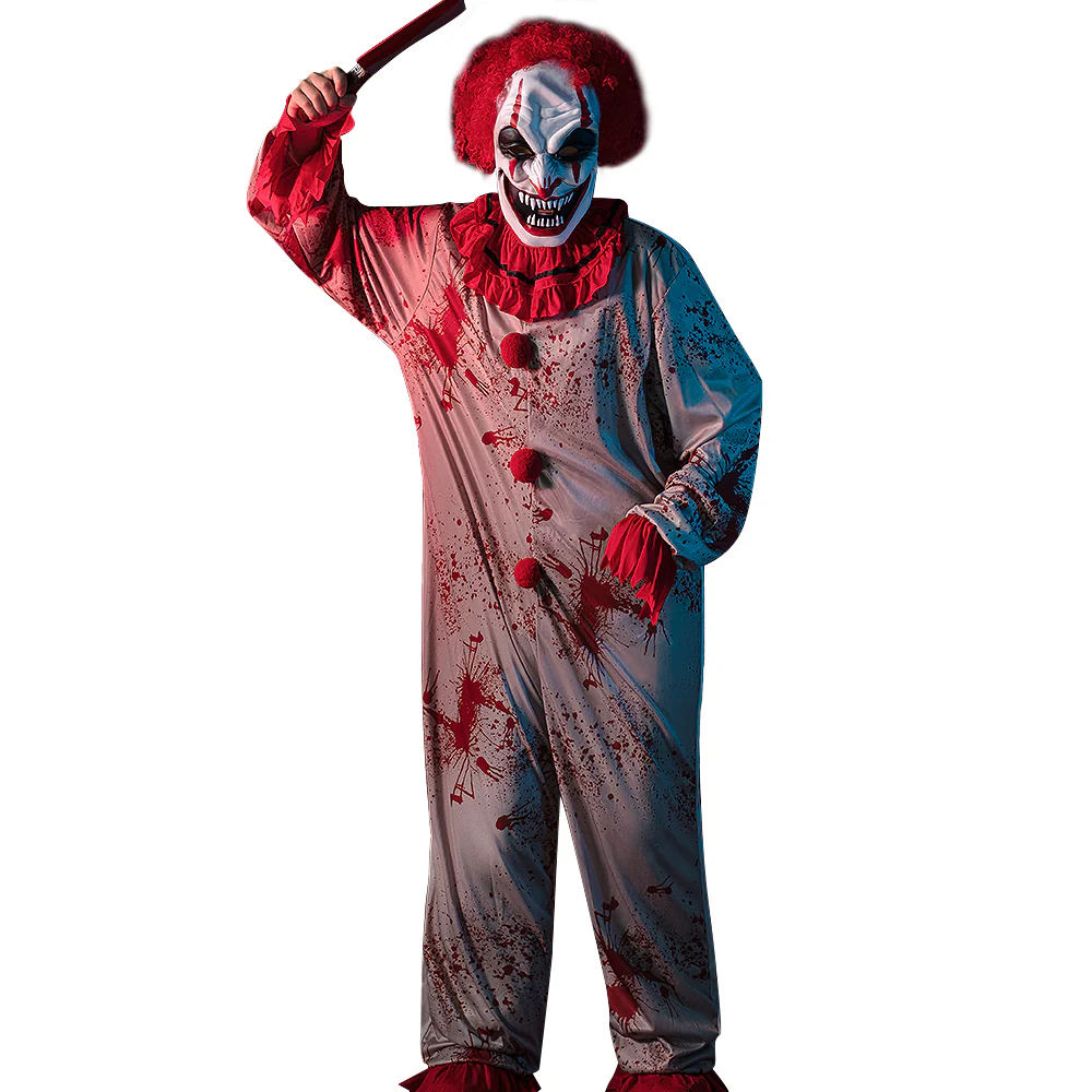 【In Stock】DokiDoki-R Cosplay Halloween Creepy Clown Costume White Red Suit Scary Clown Jumpsuit - Image 5