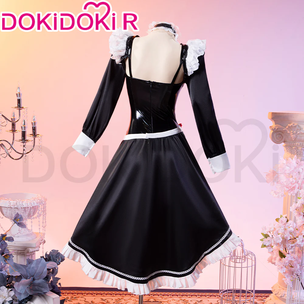 【In Stock】DokiDoki-R Game Cosplay Costume Black Sexy Maid - Image 3