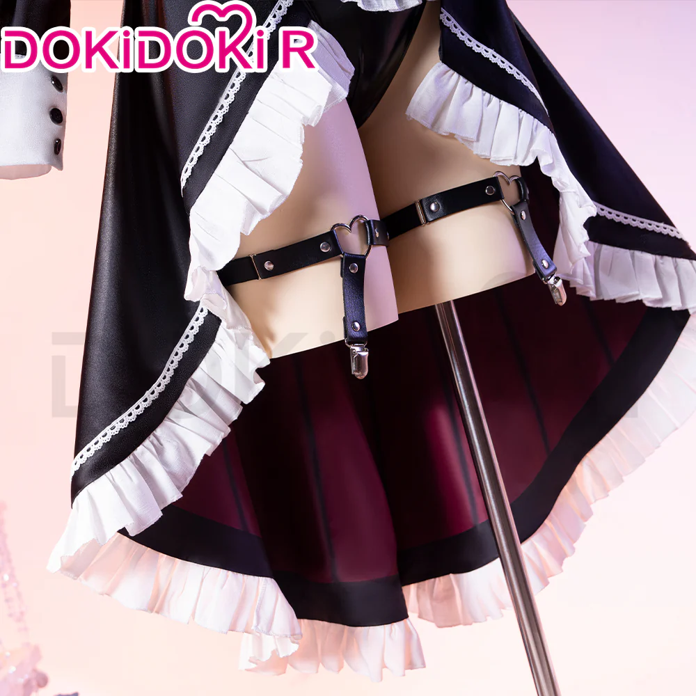 【In Stock】DokiDoki-R Game Cosplay Costume Black Sexy Maid - Image 4