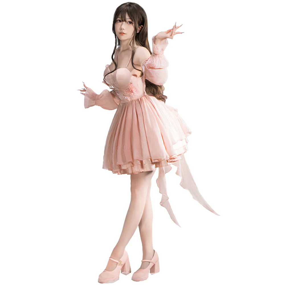 【 Ready For Ship】【Size S-3XL】DokiDoki-R Game Love and Deepspace Cosplay Protagonist MC Costume Dreamy Heart Pink Dress - Image 5