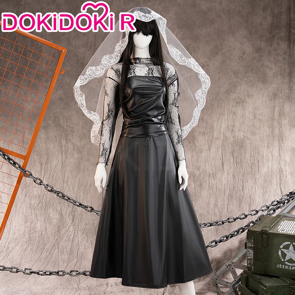 DokiDoki-R Manga Anime Cosplay Black Dress Suit White Veil Women Costume