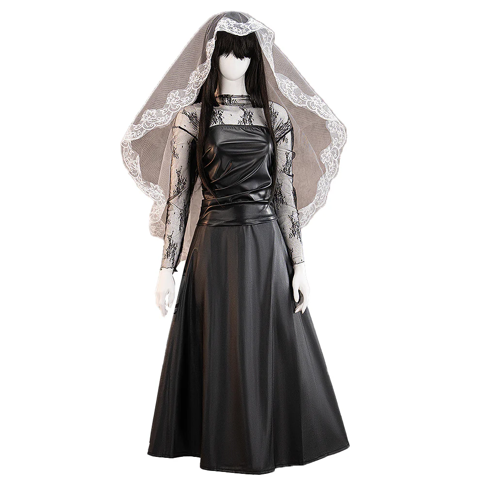 DokiDoki-R Manga Anime Cosplay Black Dress Suit White Veil Women Costume - Image 5