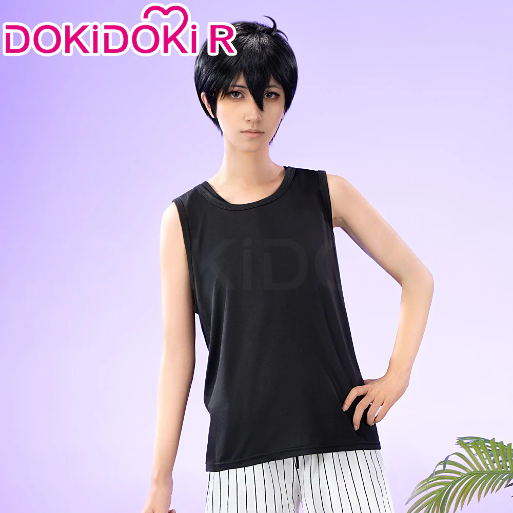 【In Stock】【Size M-3XL】DokiDoki-R Game Cosplay Costume Black Vest Casual Suit - Image 4