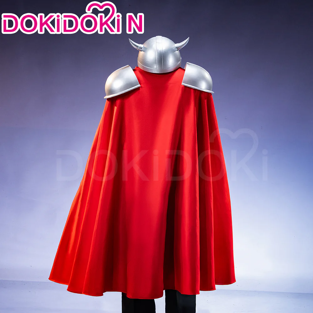 【In Stock】【Size S-2XL】DokiDoki-N Anime Cosplay Costume / Helmet / Shoulder Armor Red Cloak Brown Top - Image 2