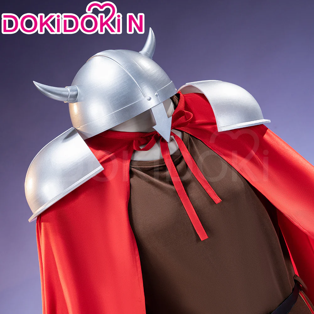 【In Stock】【Size S-2XL】DokiDoki-N Anime Cosplay Costume / Helmet / Shoulder Armor Red Cloak Brown Top - Image 3