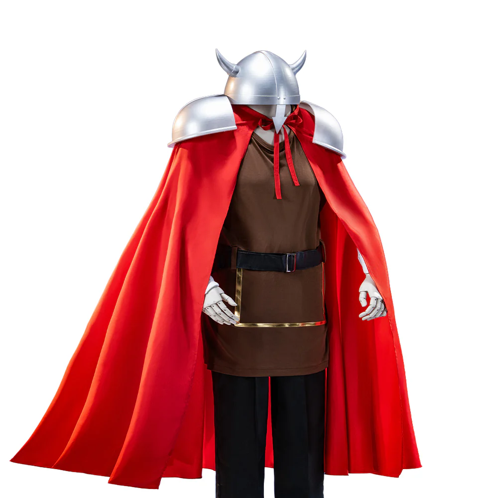 【In Stock】【Size S-2XL】DokiDoki-N Anime Cosplay Costume / Helmet / Shoulder Armor Red Cloak Brown Top - Image 5