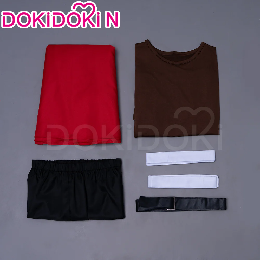 【In Stock】【Size S-2XL】DokiDoki-N Anime Cosplay Costume / Helmet / Shoulder Armor Red Cloak Brown Top - Image 6