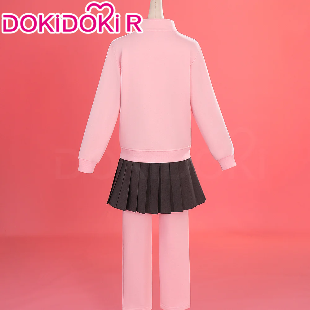 【In Stock】【Size S-2XL】Dokidoki-R Anime Bocchi The Rock! Cosplay Gotou Hitori Costume Pink Sports Wear Grey Skirt - Image 4