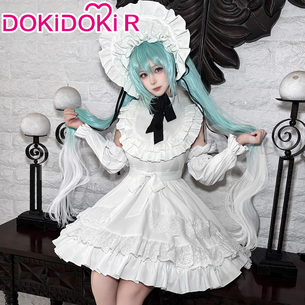 【In Stock】【Size S-2XL】DokiDoki-R Cosplay Vintage Doll Costume White Dress Noodle Stopper Figure - Image 2