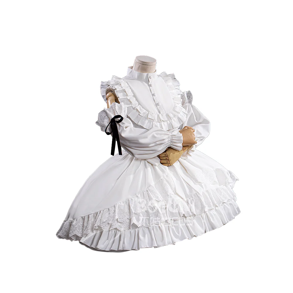 【In Stock】【Size S-2XL】DokiDoki-R Cosplay Vintage Doll Costume White Dress Noodle Stopper Figure - Image 6