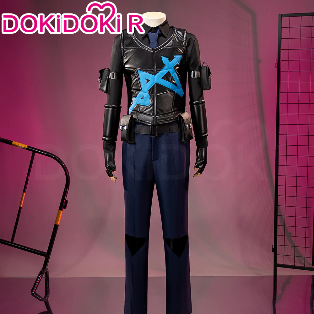 【In Stock】【Size S-3XL】DokiDoki-R Game Cosplay Black Blue Suit Costume W Corp. L2 Cleanup Agent