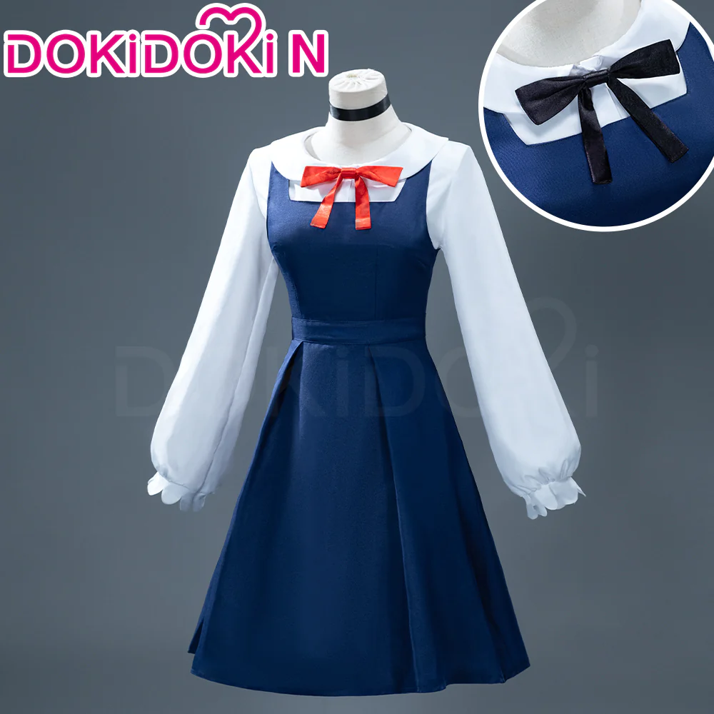 【Partially Ready For Ship】【Size XS-2XL】DokiDoki-N Anime Cosplay Costume White Long Sleeve Blouse Blue / Black Dress - Image 2
