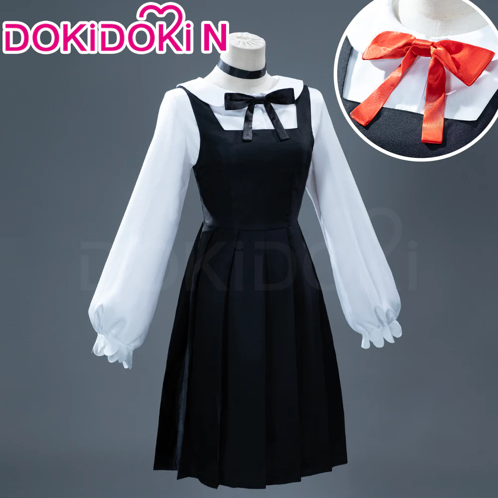 【Partially Ready For Ship】【Size XS-2XL】DokiDoki-N Anime Cosplay Costume White Long Sleeve Blouse Blue / Black Dress - Image 8