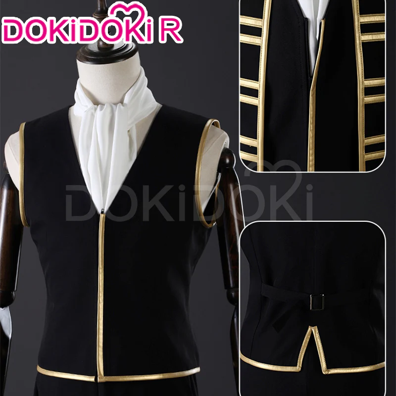 【Size XS-2XL】DokiDoki-R Anime Cosplay Costume Black Gold Rimmed Suit - Image 2