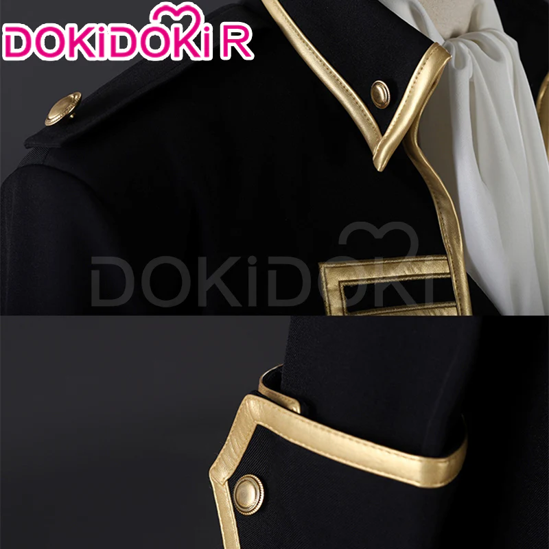 【Size XS-2XL】DokiDoki-R Anime Cosplay Costume Black Gold Rimmed Suit - Image 4