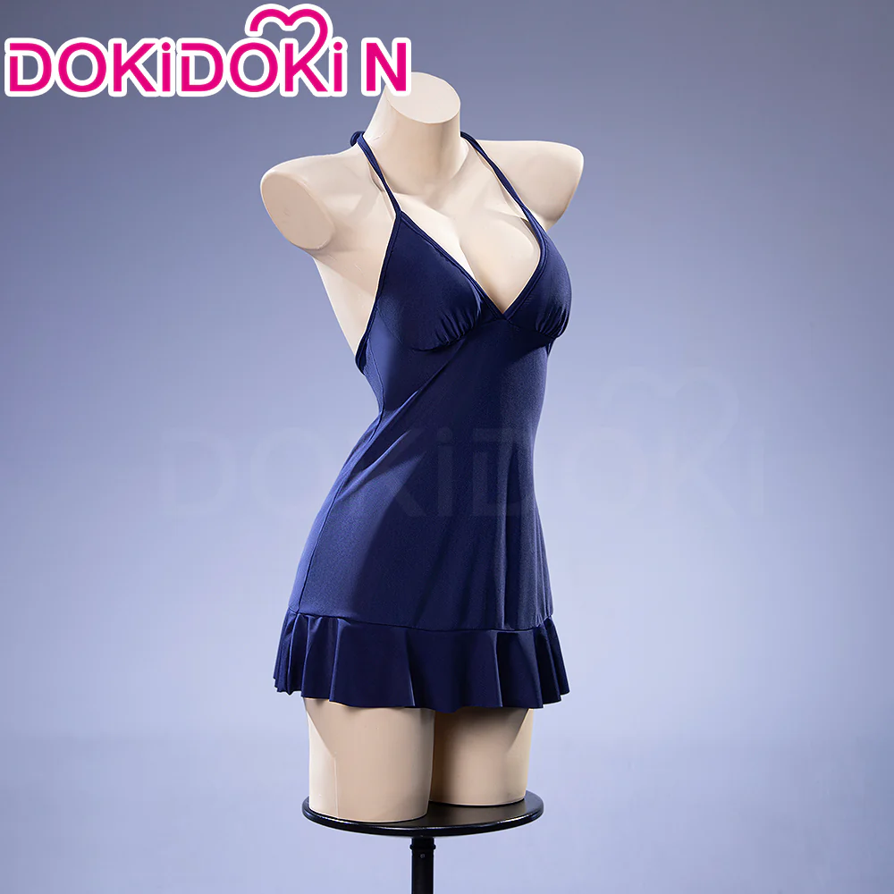 【In Stock】【Size XS-3XL】DokiDoki-N Anime Cosplay Women Costume Dark Blue Spaghetti Strap Dress