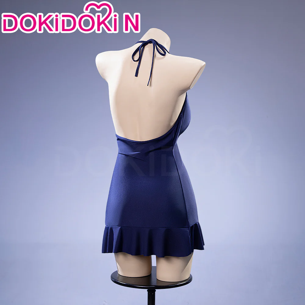 【In Stock】【Size XS-3XL】DokiDoki-N Anime Cosplay Women Costume Dark Blue Spaghetti Strap Dress - Image 2
