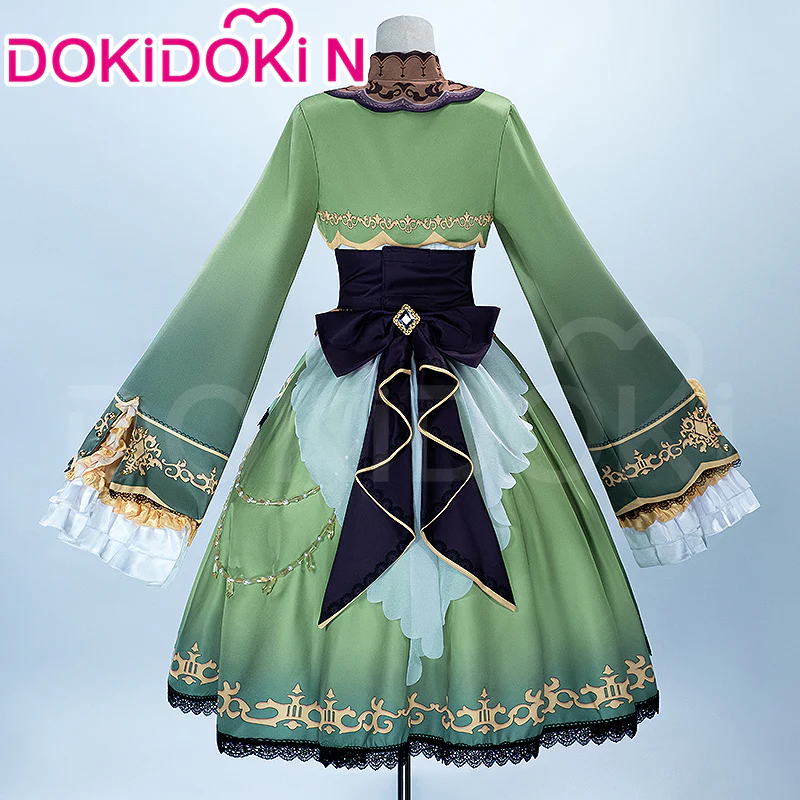 【In Stock】【Size XS-3XL】DokiDoki-N Game Cosplay Costume Green Dress Black Bow - Image 2