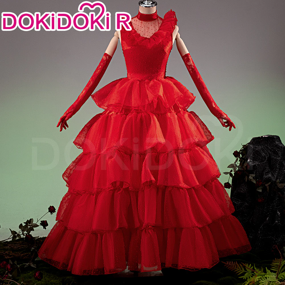 【Partially Ready For Ship】【In Stock】【Size XS-3XL】DokiDoki-R Movie Cosplay Lydiaa Costume Red Dress