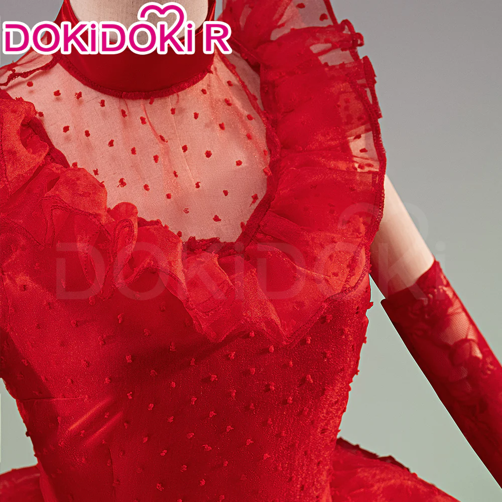 【Partially Ready For Ship】【In Stock】【Size XS-3XL】DokiDoki-R Movie Cosplay Lydiaa Costume Red Dress - Image 4