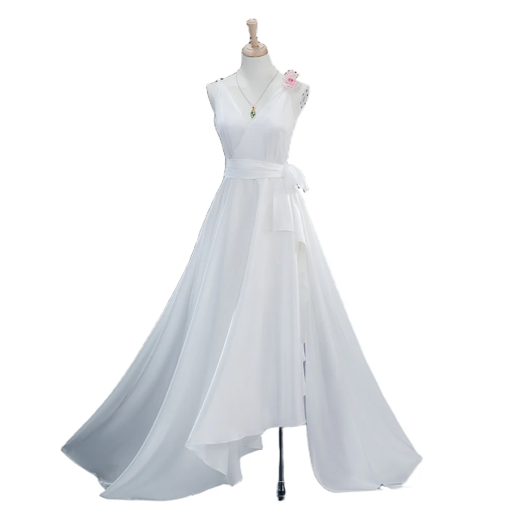 【In Stock】【Size XS-3XL】DokiDoki-R Anime Cosplay Costume White Dress Casual Wear - Image 5