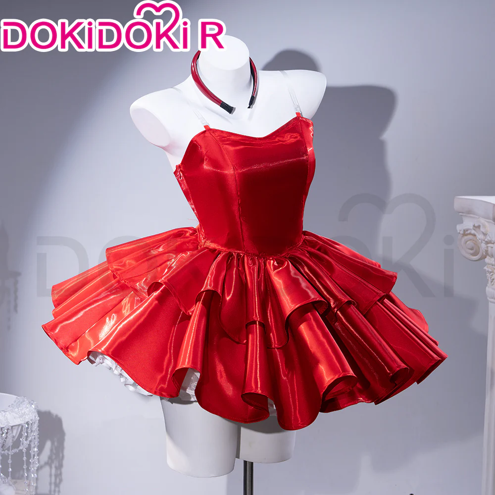 【In Stock】【Size XS-3XL】DokiDoki-R Anime Movie Perfect Blue Cosplay Kirigoe Mima Costume Strapless Red Dress
