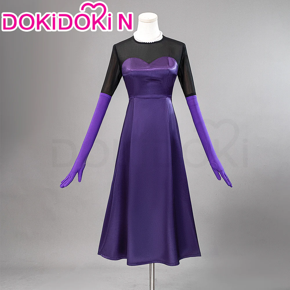 【Partially Ready For Ship】【In Stock】【Size XS-XL】DokiDoki-N Anime Hell Hotel Queen Cosplay Purple Dress Black Sexy Halloween