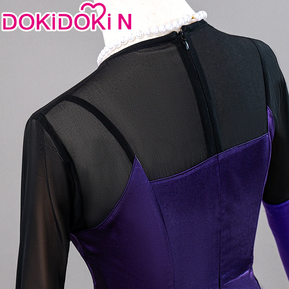 【Partially Ready For Ship】【In Stock】【Size XS-XL】DokiDoki-N Anime Hell Hotel Queen Cosplay Purple Dress Black Sexy Halloween - Image 4