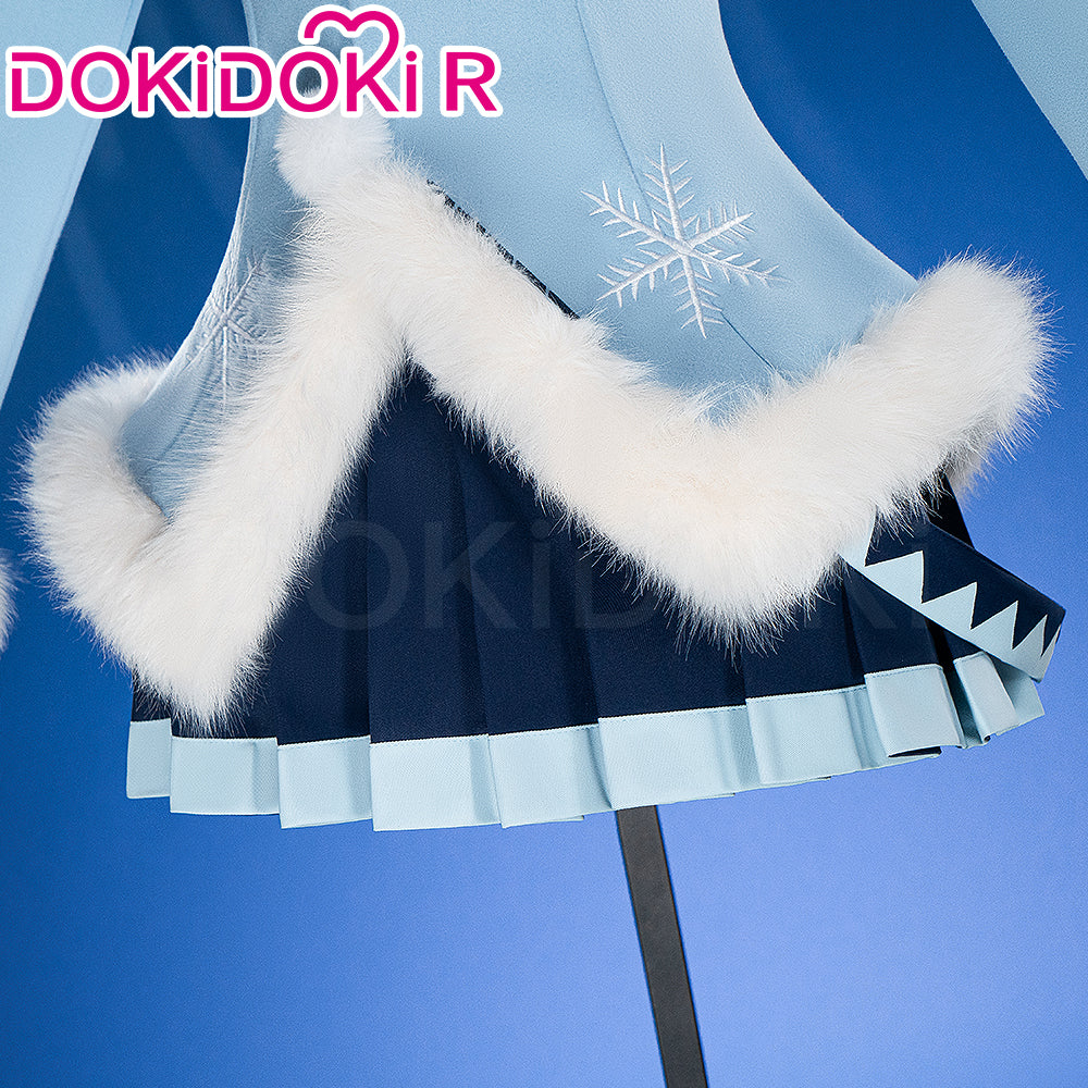 【Size XS-XL】DokiDoki-R Cosplay 2012 Snow Costume Blue Dress Gown - Image 4