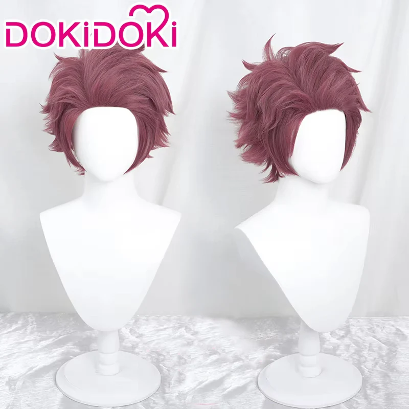 【Ready For Ship】DokiDoki Anime Cosplay  Wig Short Straight Crimson Purple Hair