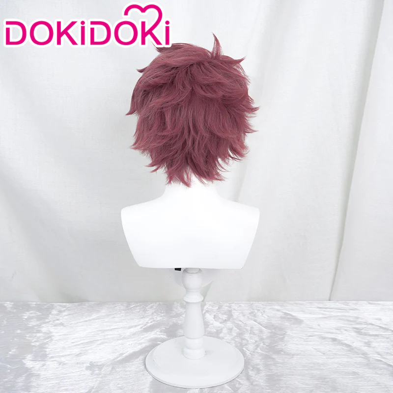 【Ready For Ship】DokiDoki Anime Cosplay  Wig Short Straight Crimson Purple Hair - Image 3