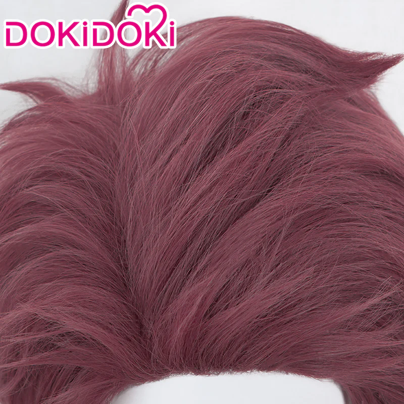 【Ready For Ship】DokiDoki Anime Cosplay  Wig Short Straight Crimson Purple Hair - Image 4