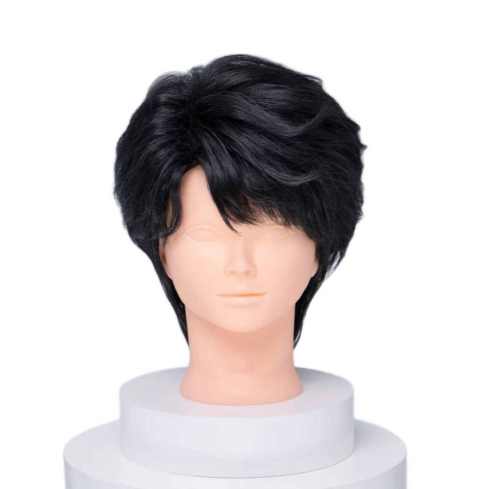【Ready For Ship】【Kids Version】DokiDoki Movie Anime Cosplay Men Wig Short Black Hair - Image 5