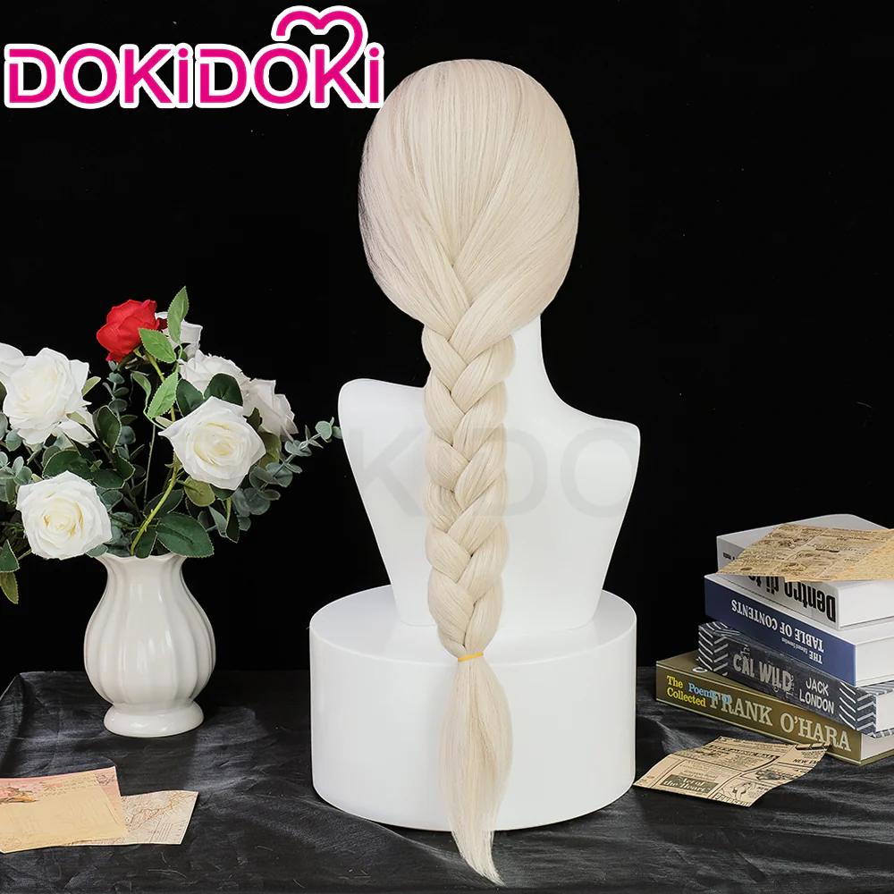 【Normal Ver.】DokiDoki Anime Gokurakugai Cosplay Tao Wig Long Straight White Gradient Hair - Image 3