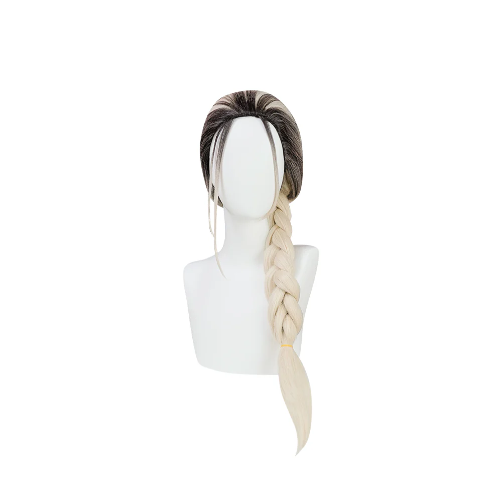 【Normal Ver.】DokiDoki Anime Gokurakugai Cosplay Tao Wig Long Straight White Gradient Hair - Image 5