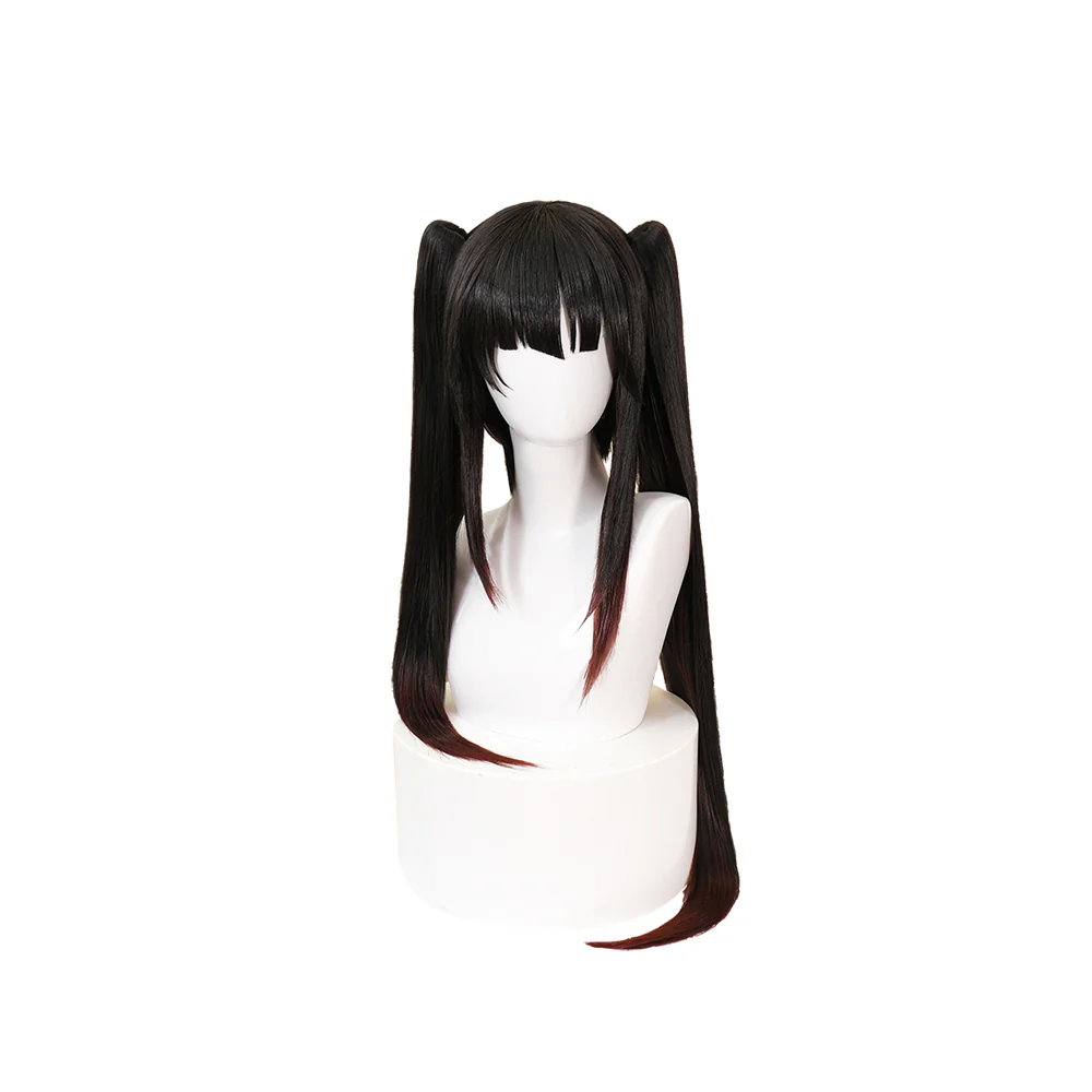 DokiDoki Anime DATE A LIVE Cosplay Tokisaki Kurumi Wig Long Straight Black Hair - Image 5
