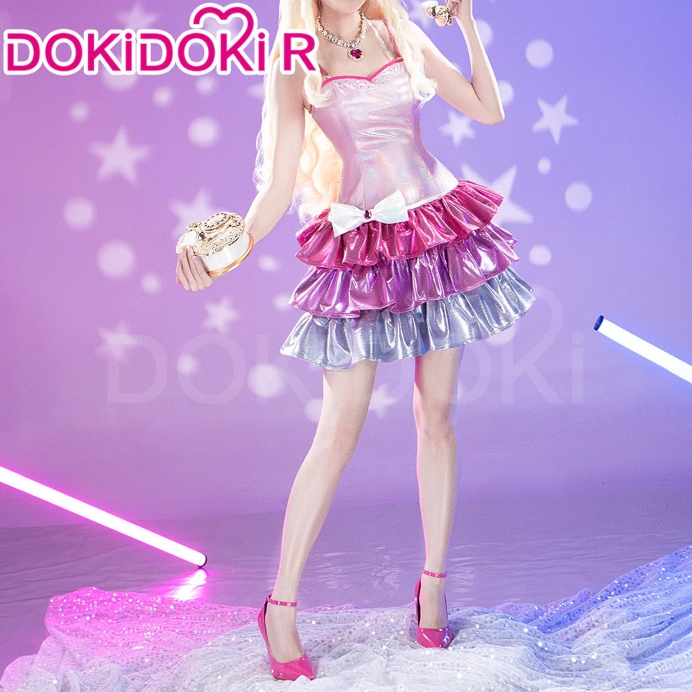 【Costume Ready For Ship】【Size S-2XL】Dokidoki-R Movie Cosplay Pink Dress Costume / Shoes - Image 2