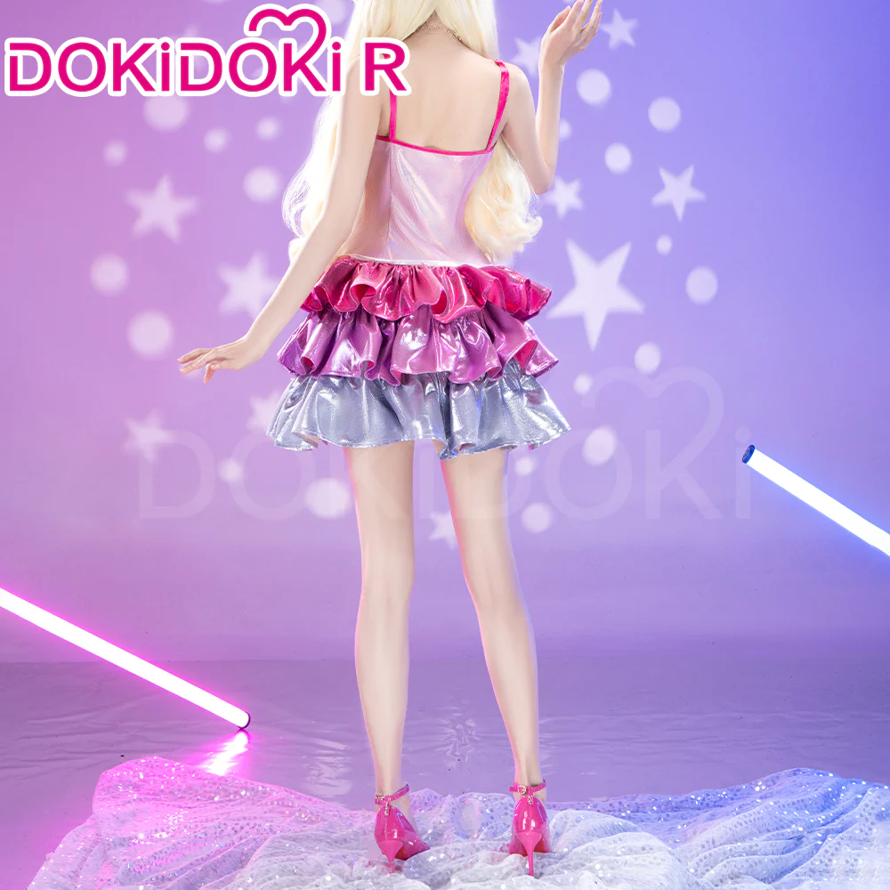 【Costume Ready For Ship】【Size S-2XL】Dokidoki-R Movie Cosplay Pink Dress Costume / Shoes - Image 3