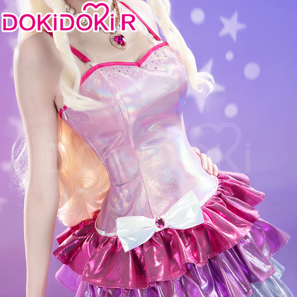 【Costume Ready For Ship】【Size S-2XL】Dokidoki-R Movie Cosplay Pink Dress Costume / Shoes - Image 4