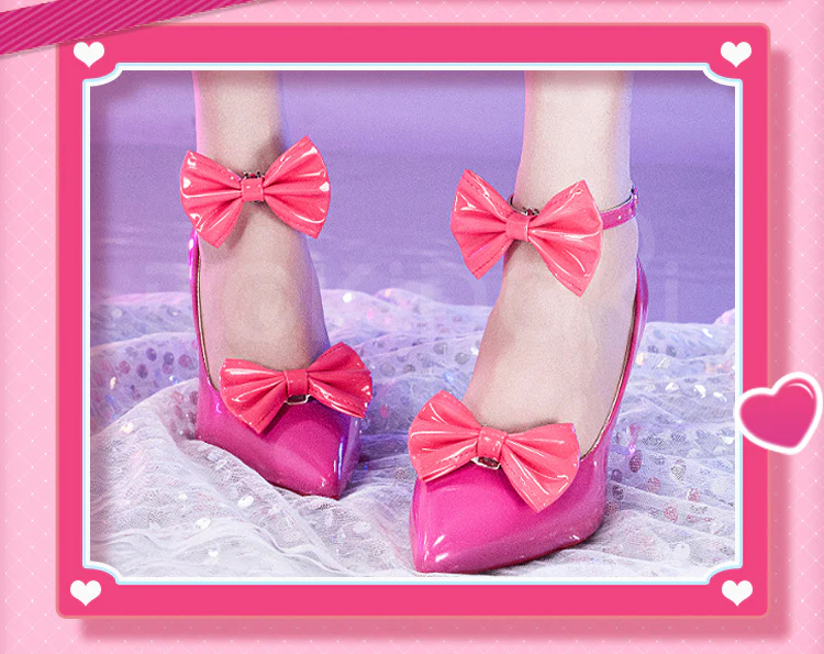 【Costume Ready For Ship】【Size S-2XL】Dokidoki-R Movie Cosplay Pink Dress Costume / Shoes - Image 6