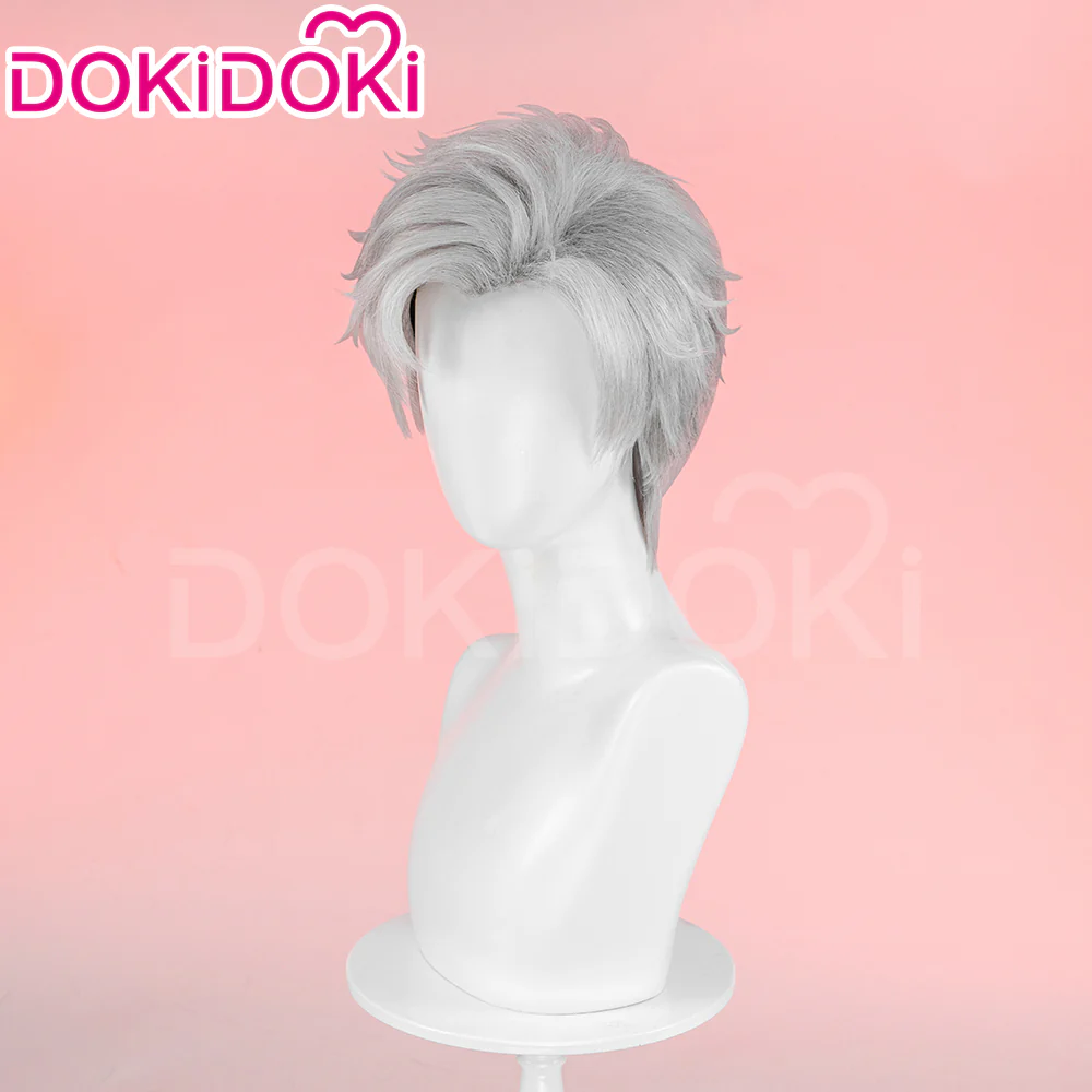 【Ready For Ship】【Front Lace】DokiDoki Game Love and Deepspace Cosplay Sylus Wig / Glasses / Necklace / Brooch / Ear / Tail Men Short Sliver Mullet Defiant Spirit - Image 7
