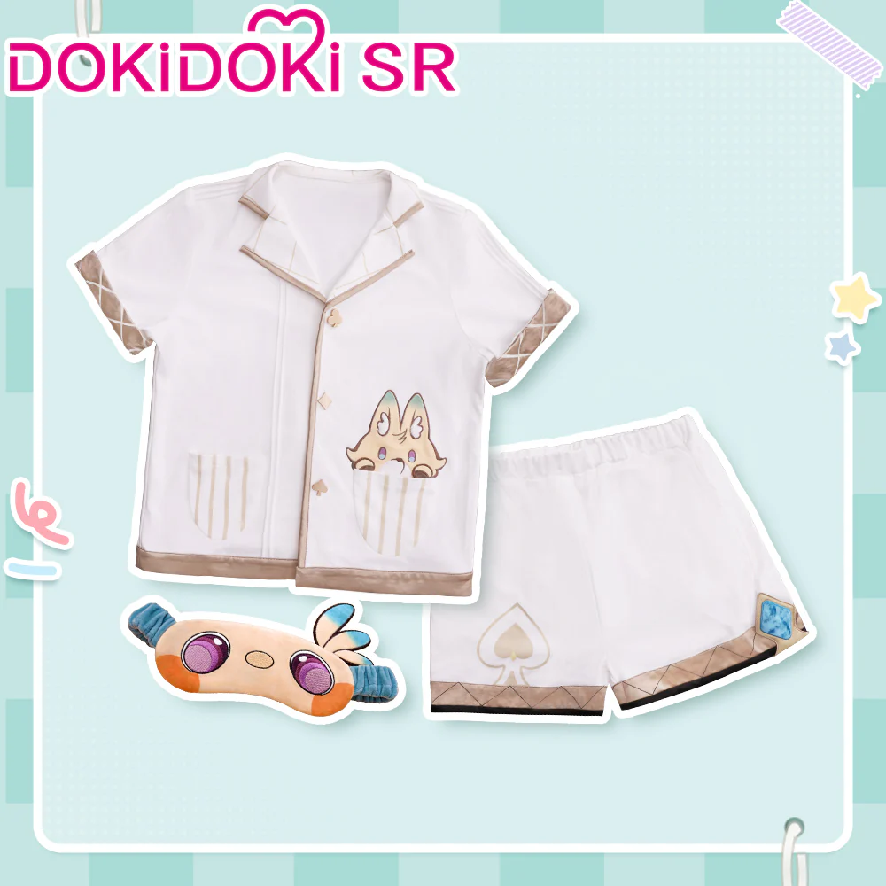 【Free Eye Mask 】DokiDoki-SR Game Genshin Impact Cosplay Aventurine Shajin Costume Long / Short Sleeve Pants / Shorts  Pajamas Casual Wear - Image 7
