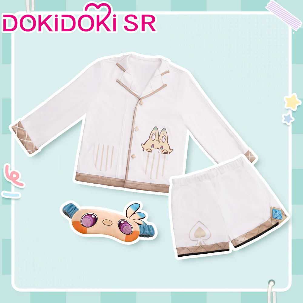 【Free Eye Mask 】DokiDoki-SR Game Genshin Impact Cosplay Aventurine Shajin Costume Long / Short Sleeve Pants / Shorts  Pajamas Casual Wear - Image 8