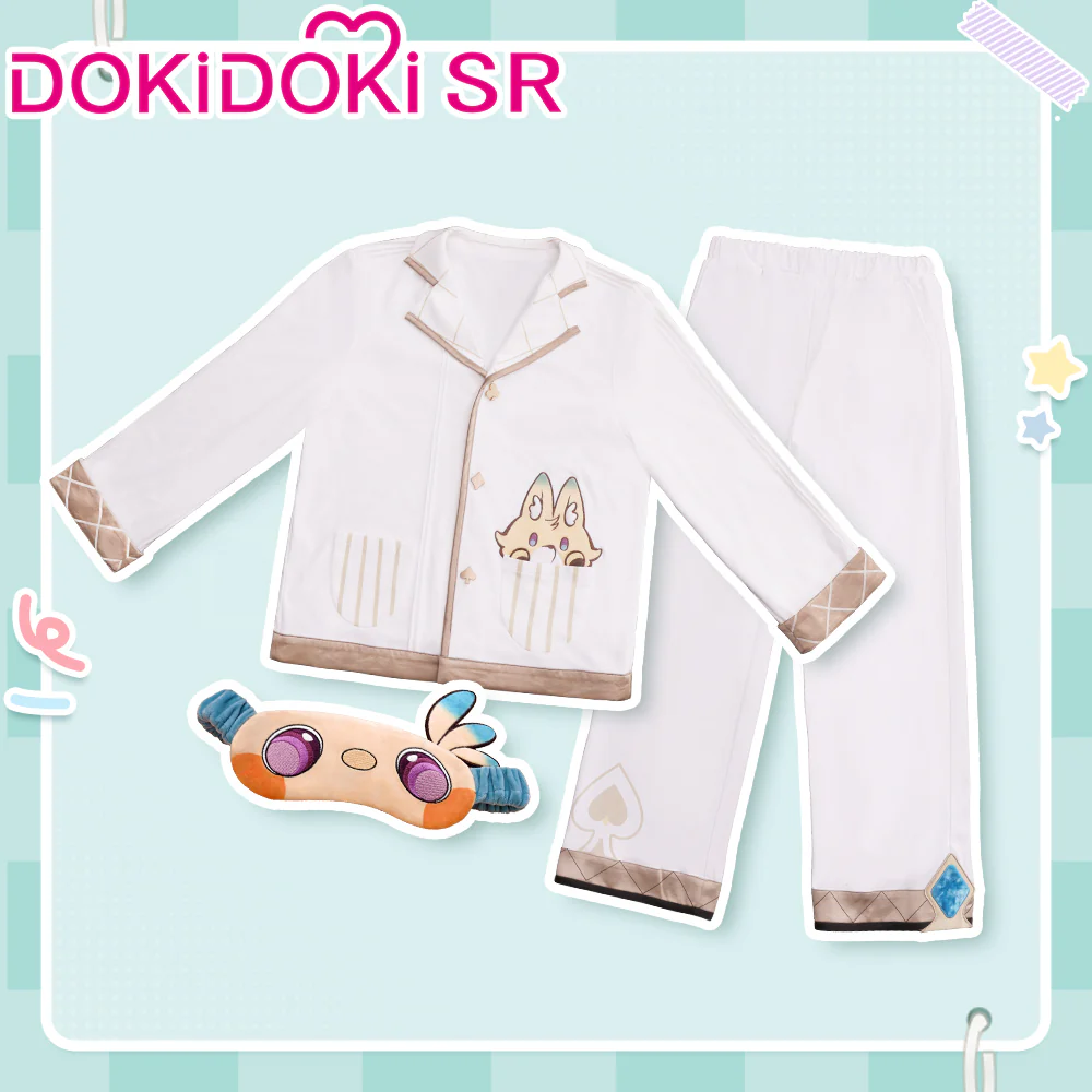 【Free Eye Mask 】DokiDoki-SR Game Genshin Impact Cosplay Aventurine Shajin Costume Long / Short Sleeve Pants / Shorts  Pajamas Casual Wear - Image 9