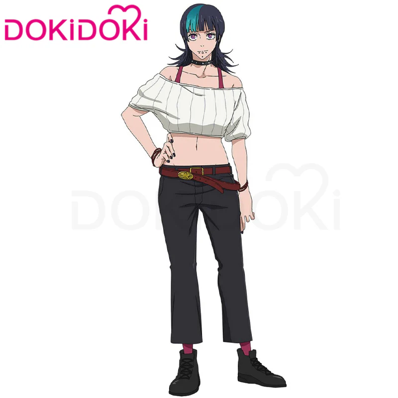 【Poll】$5 Deposit =10% OFF Coupon Dokidoki Anime Cosplay Costume White Off-Shoulder Crop Top Black Jeans - Image 3