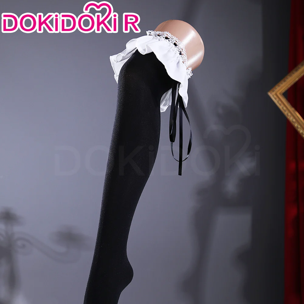 【Size S-2XL】DokiDoki-R Game Cosplay Black Maid Dress Costume - Image 5