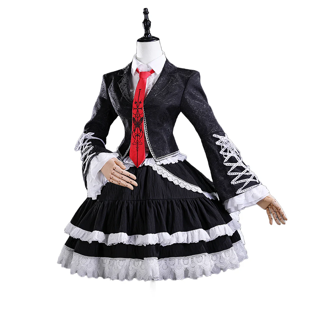 【Size S-2XL】DokiDoki-R Game Cosplay Black Maid Dress Costume - Image 6