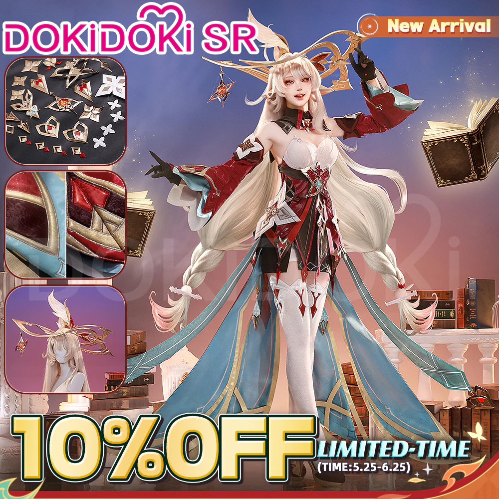 【Size S-3XL】DokiDoki-SR Game Genshin Impact Cosplay Alice Costume Song of the Welkin Moon “ A ” Nod Krai