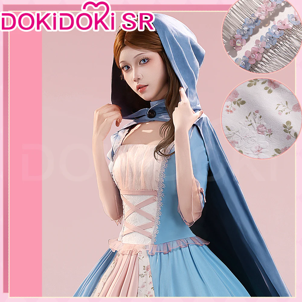 【Size S-3XL】DokiDoki-SR Movie Cosplay Costume Blue Princess Dress / Cloak / Petticoat - Image 2